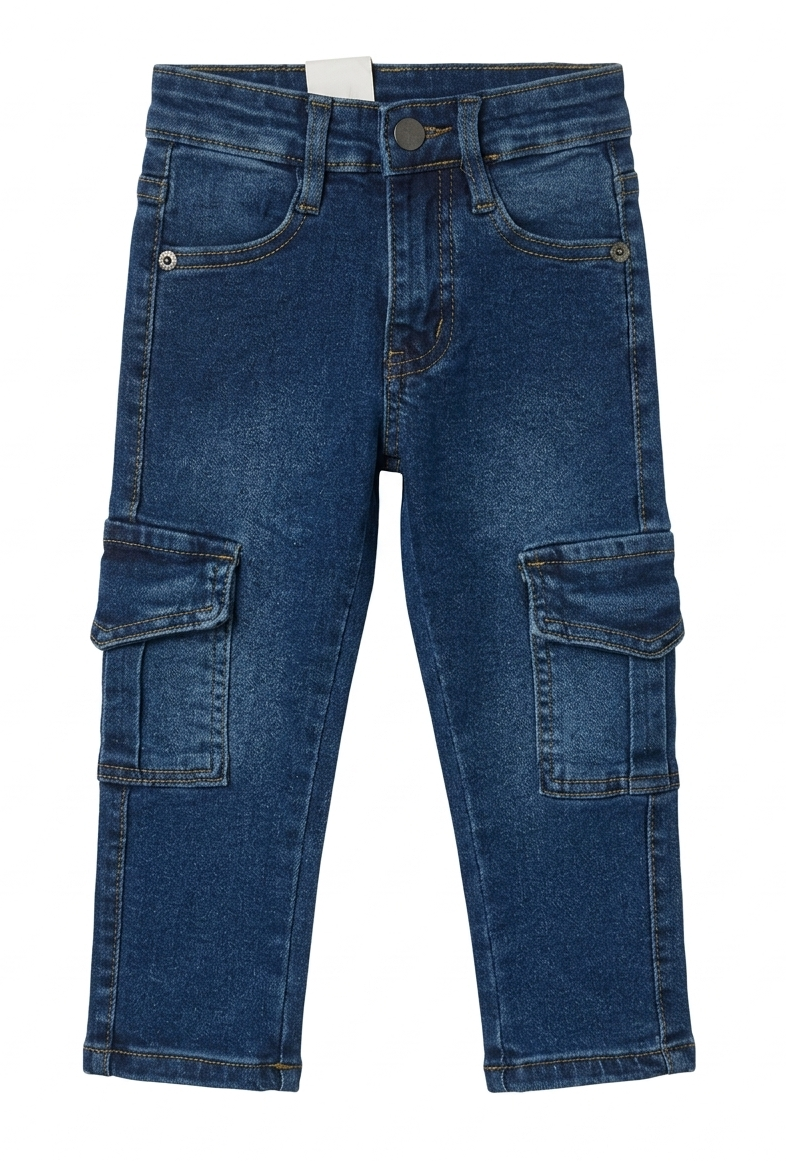 Durable Baby Cargo Jeans with Multiple Utility Pockets
