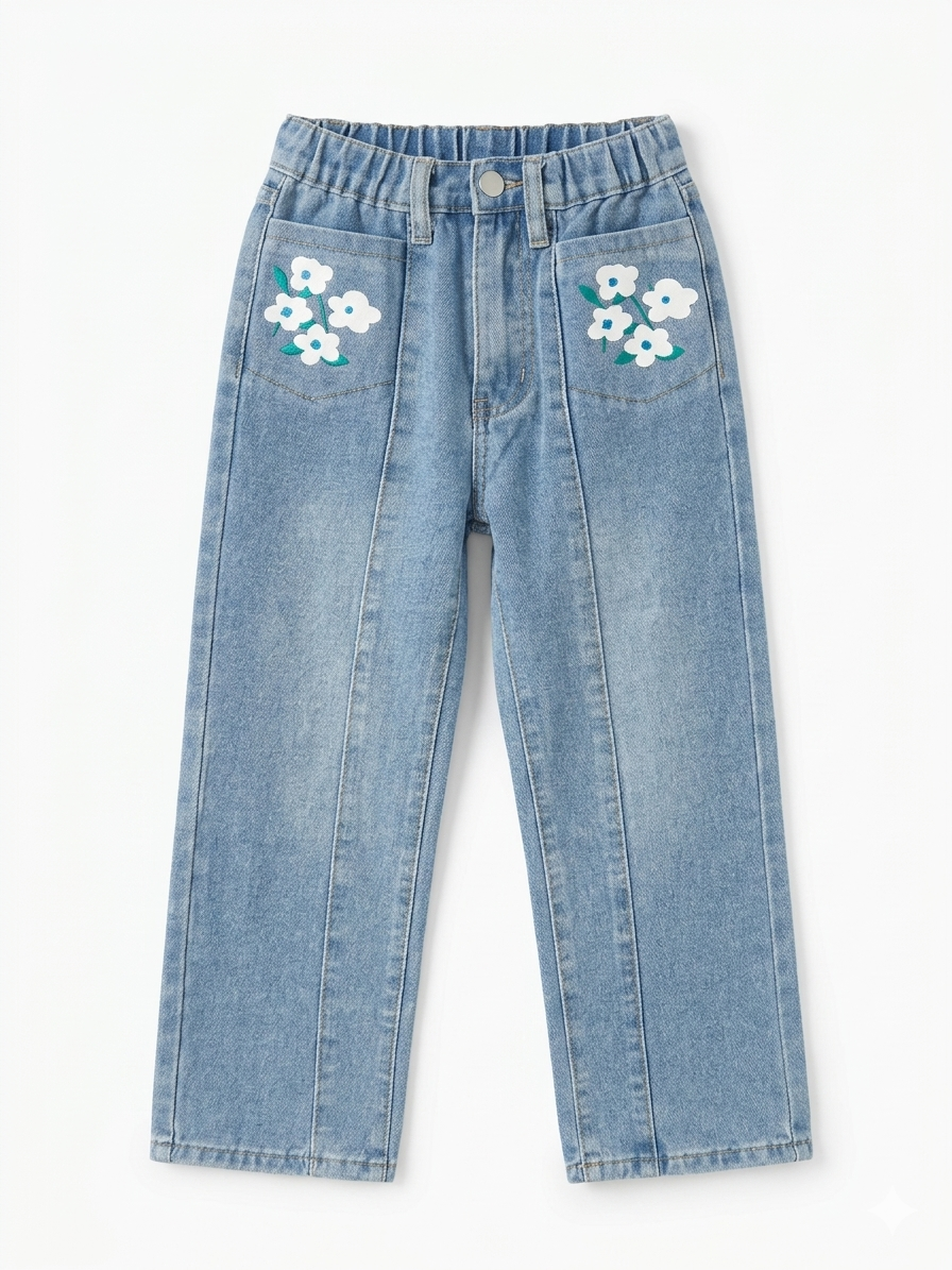 Comfortable Elastic Band Wide Leg Jeans for Everyday Wear