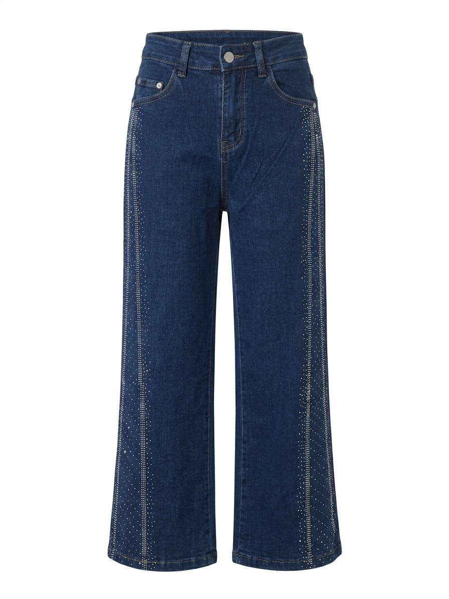 Stylish Girls Stone Stretch Wide Leg Jeans for Everyday Wear