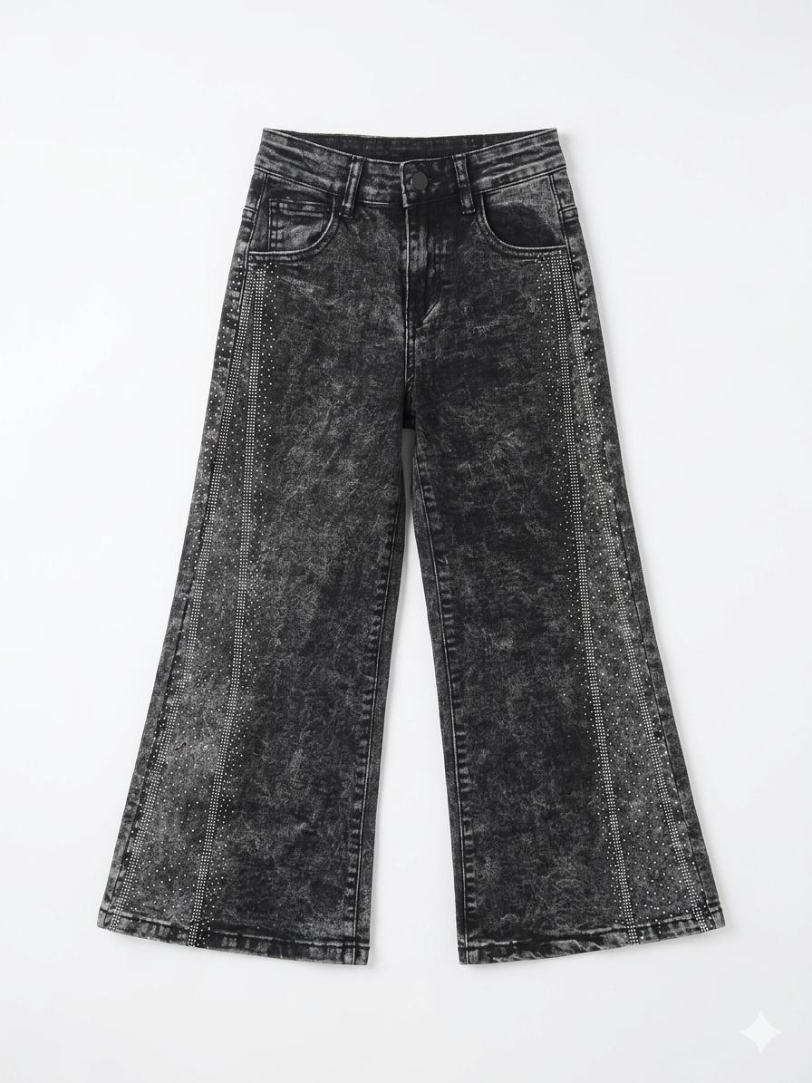 Stylish Ladies Stone Wide Leg Jeans for Everyday Fashion