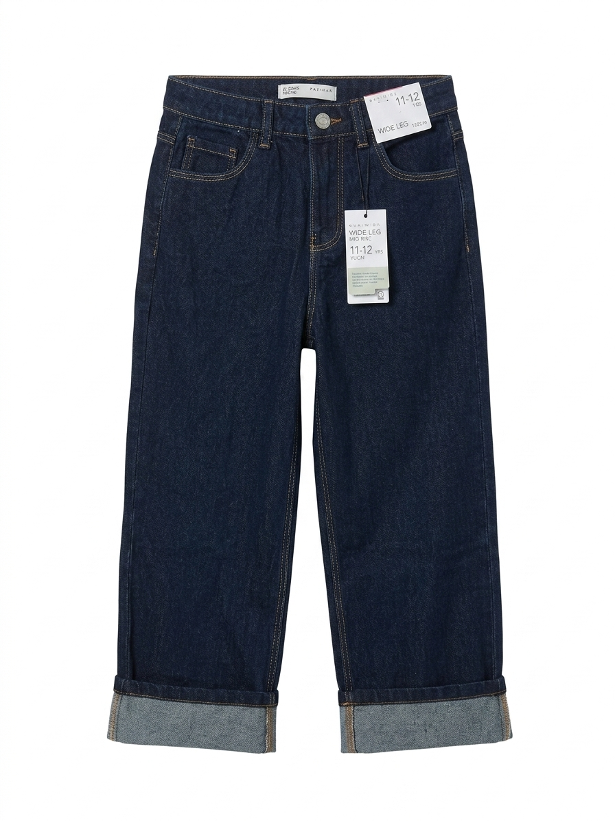 Stylish Turn-Up Wide Leg Jeans for Everyday Comfort and Fashion