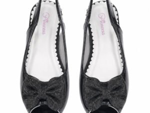Elegant Black Bow Party Shoes for Girls