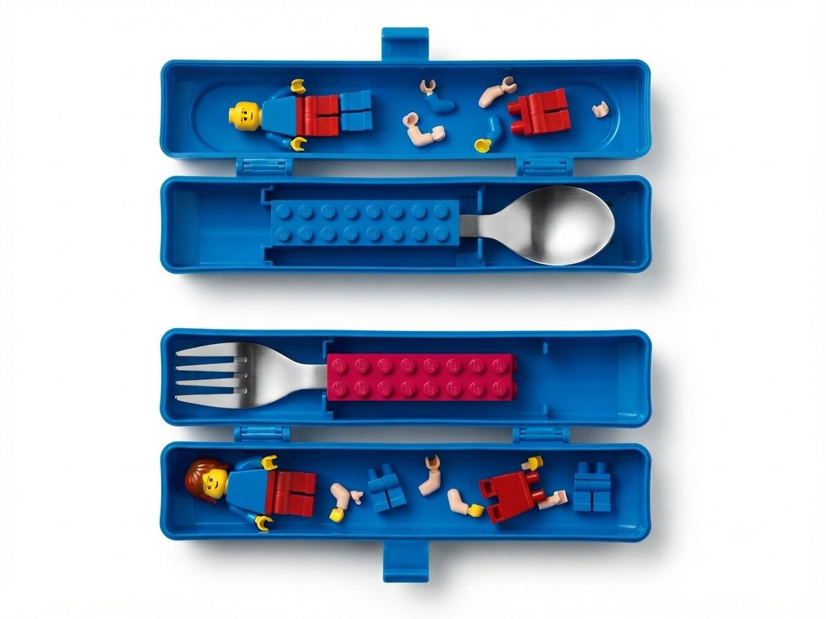 LEGO Blocks Cutlery Set for Fun and Practical Mealtimes