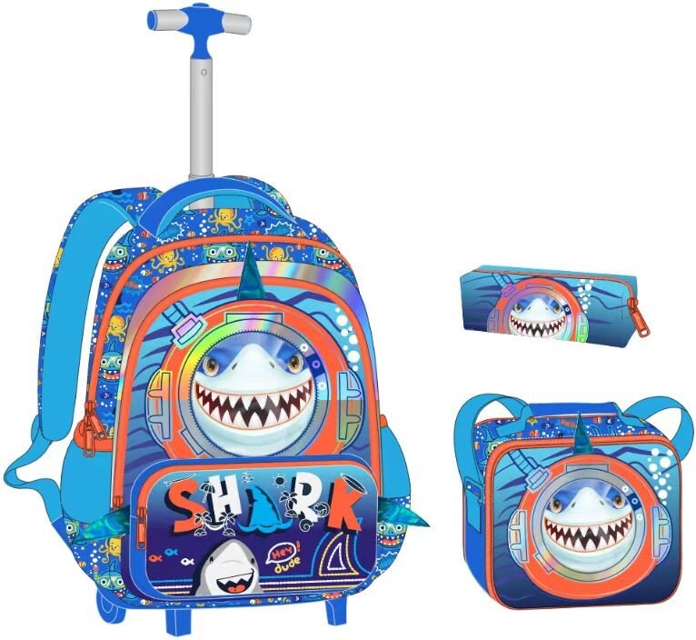 17-Inch Jasmine School Bag Set with Lunch Bag and Stationery