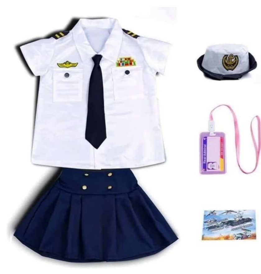 Girls Navy Costume for Role Play and Themed Events
