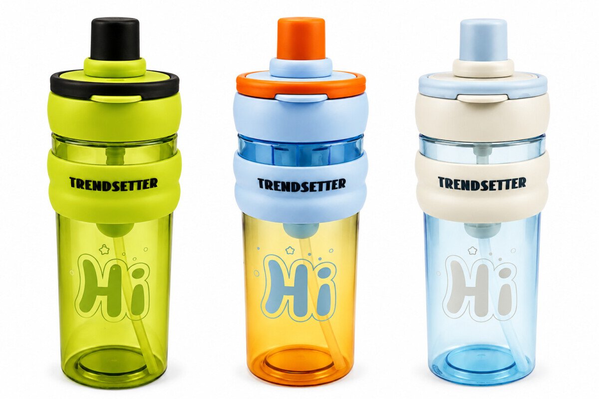 BPA-Free Reusable Water Bottle with Straw & Leakproof Lid