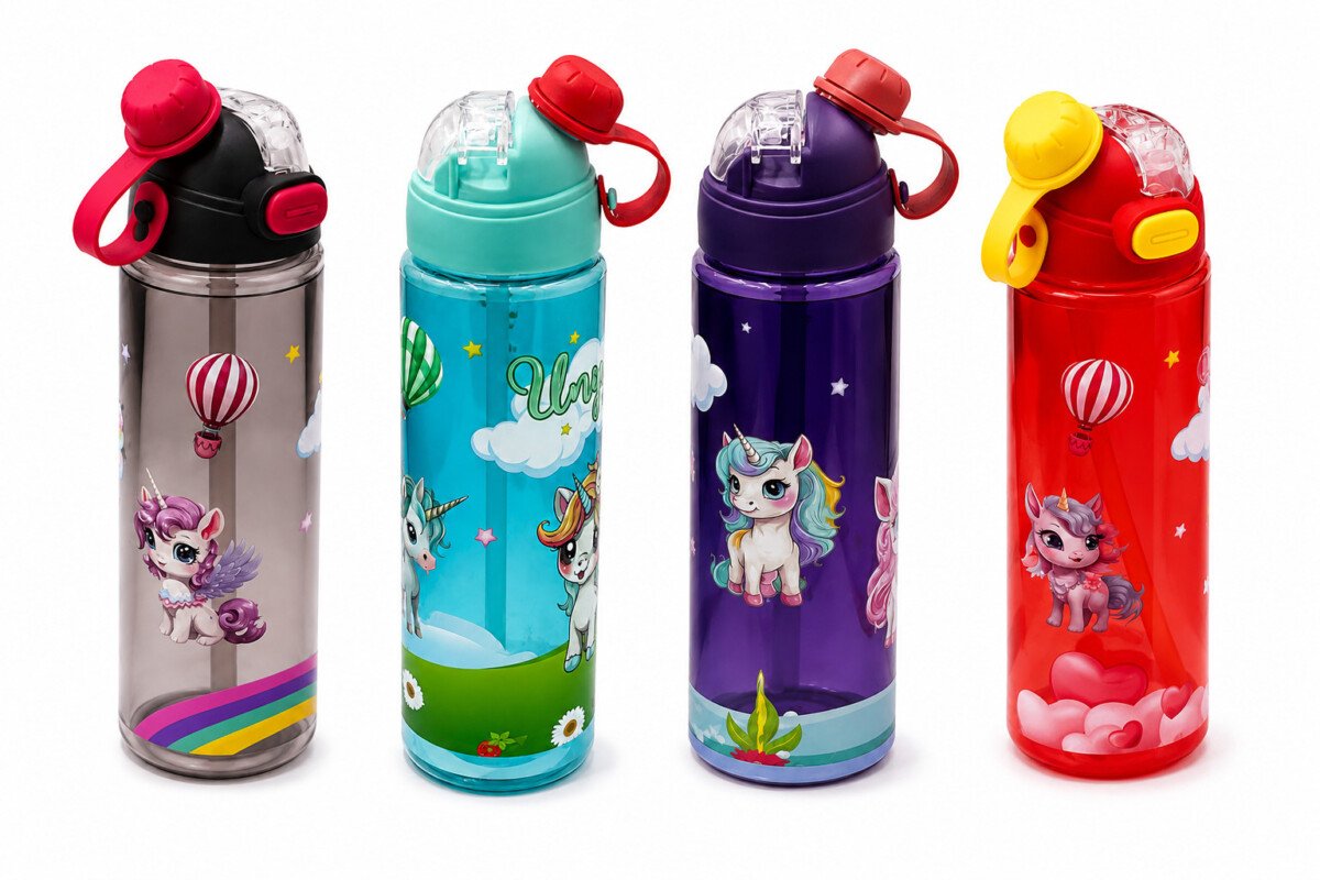 Unicorn Print Flip-Top Leak-Resistant Water Bottle