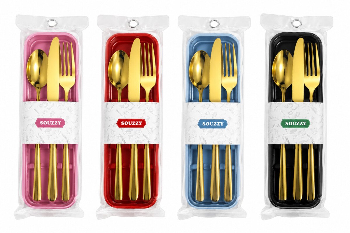 Non-Tarnish Golden Cutlery Set for Stylish Everyday Dining