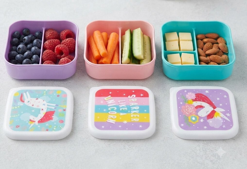 3-in-1 Snack Plates Set for Convenient Everyday Mealtime