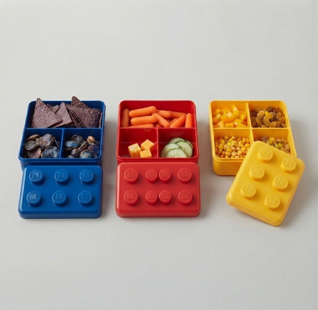 3/4 Partition LEGO Snack Plate for Organized Mealtime Fun