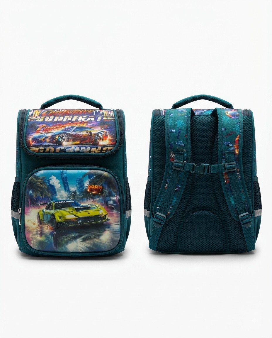 13-Inch Box-Shaped School Bag for Toddlers and Daily Use