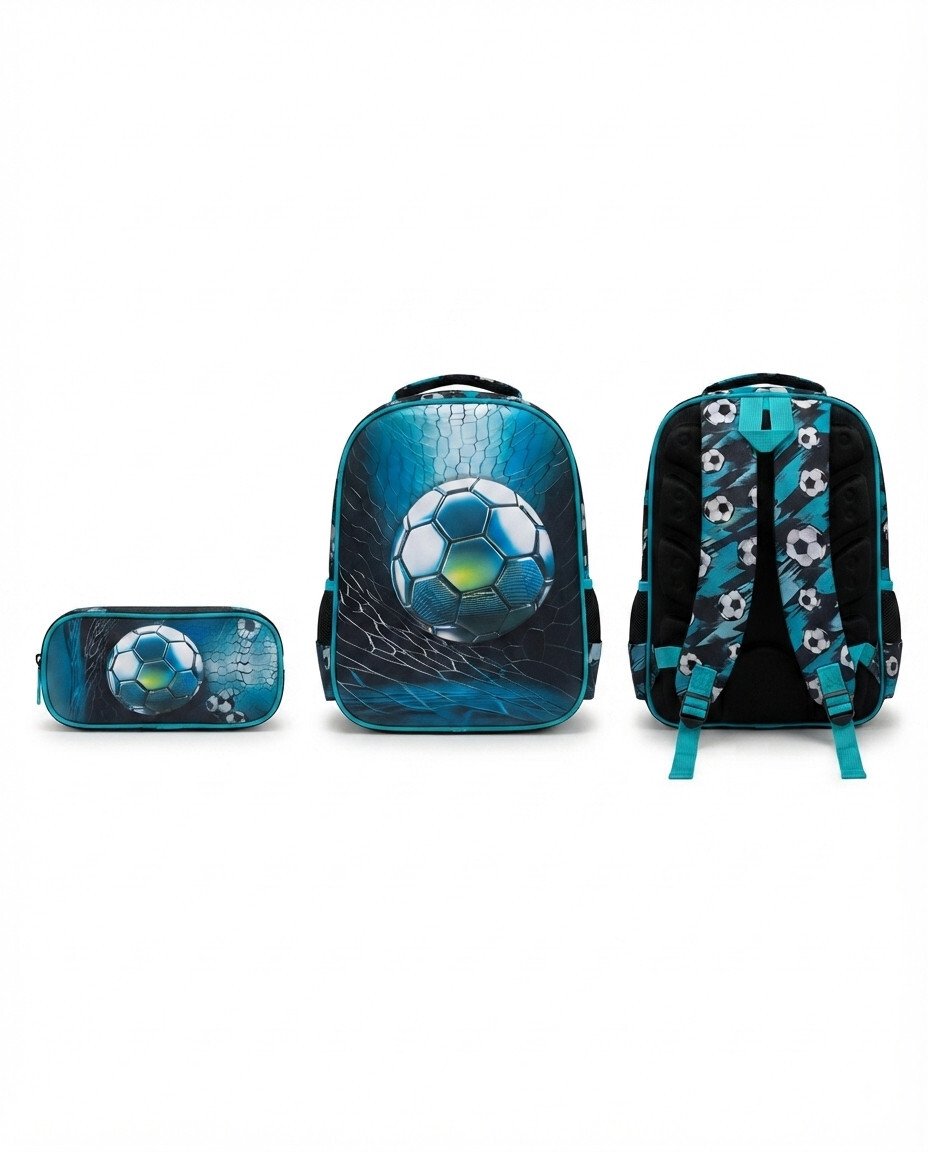 15-Inch School Bag Set with Stationery Case for Primary Pupils