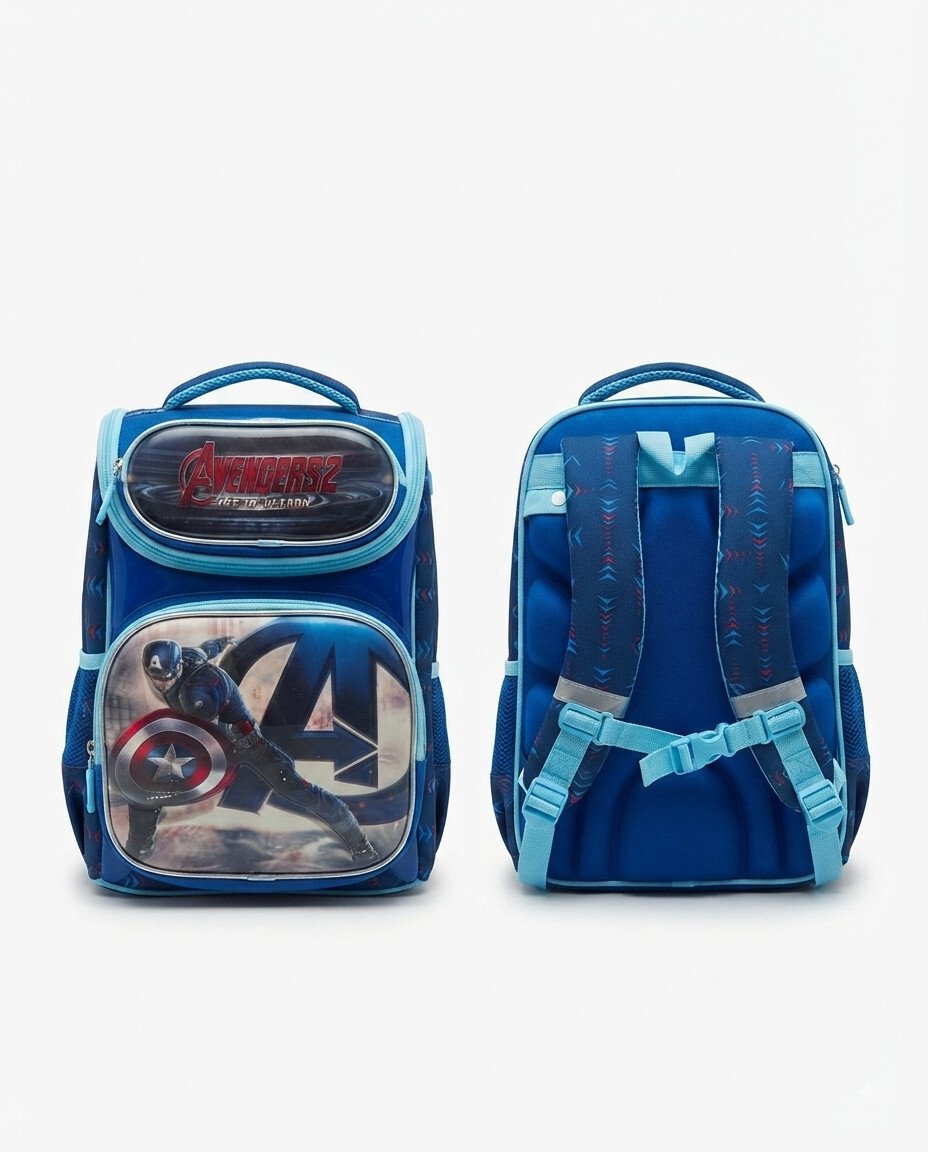 Stylish Box-Shaped School Bag for Everyday Use