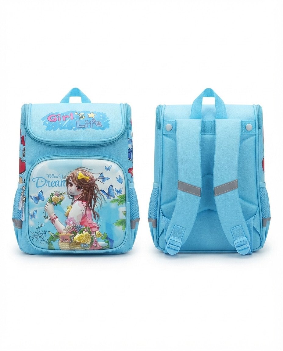 10-Inch Box-Shaped School Bag for Organised Daily Use