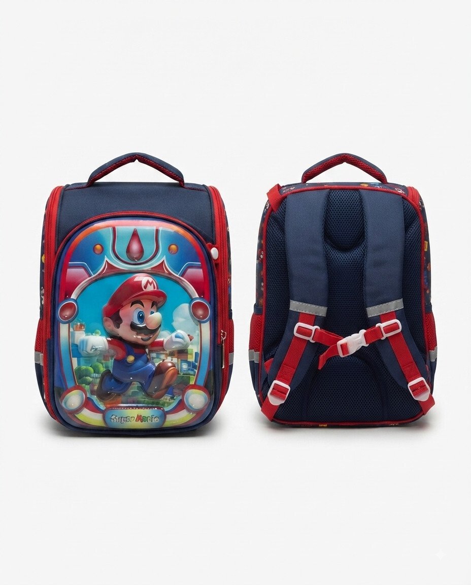 Stylish Box-Shaped School Bag for Everyday Use