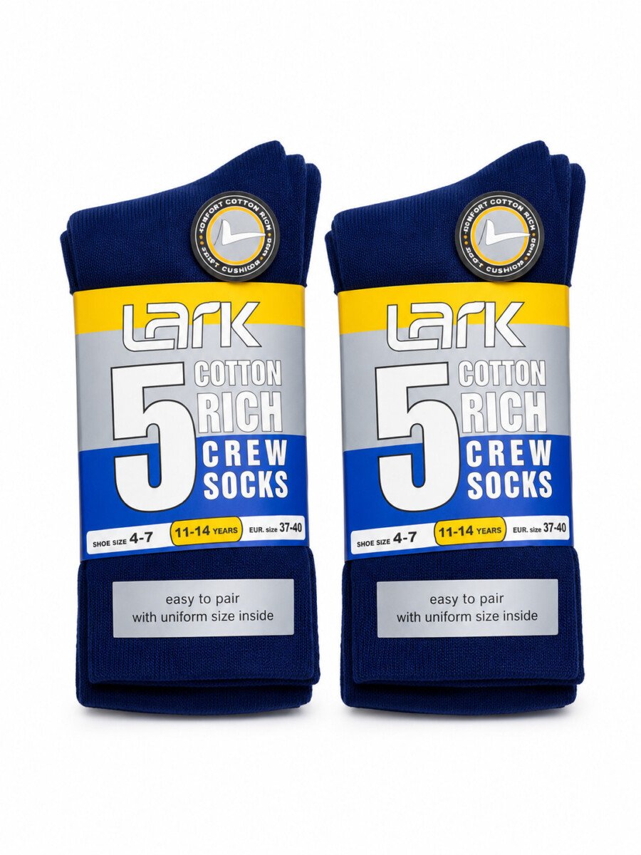 Navy Blue Lark Pure Cotton Socks for Comfort and Daily Wear