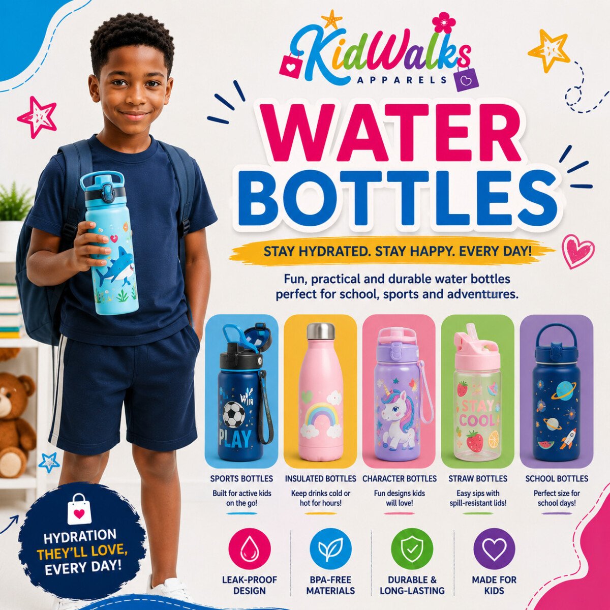 Water bottles