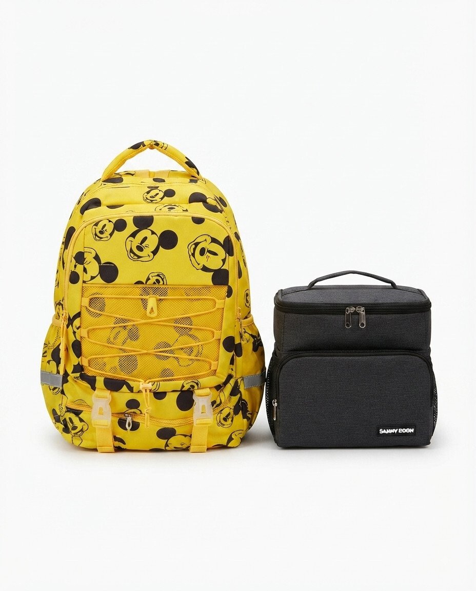 18-Inch Mickey Mouse School Bag and Lunch Bag Combo Set