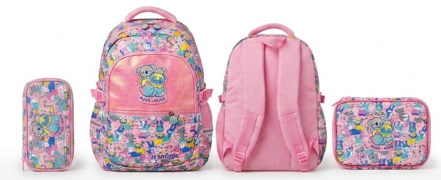 16-Inch Smiggle School Bag Set with Lunch Bag and Stationery Case